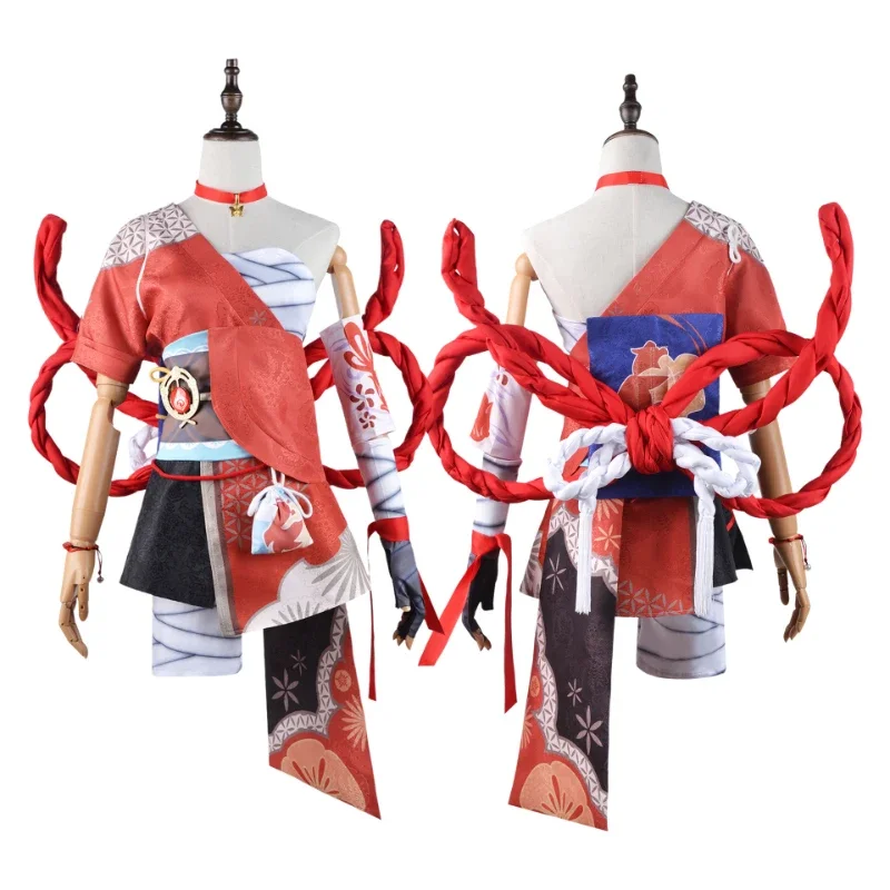 Genshin Impact Yoimiya Cosplay Costume Anime Girl Clothes Female Fashion Halloween Party Carnival Cosplay for Women Game