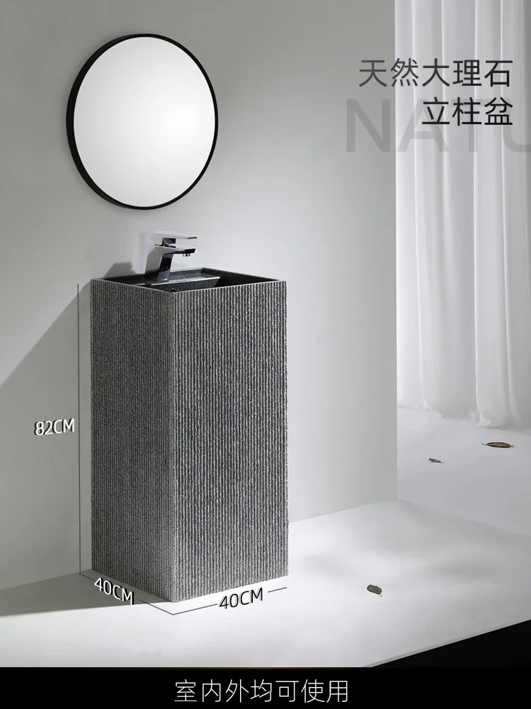 Stone wash basin Column basin Column washbasin Floor-to-ceiling wash basin Garden Outdoor pool