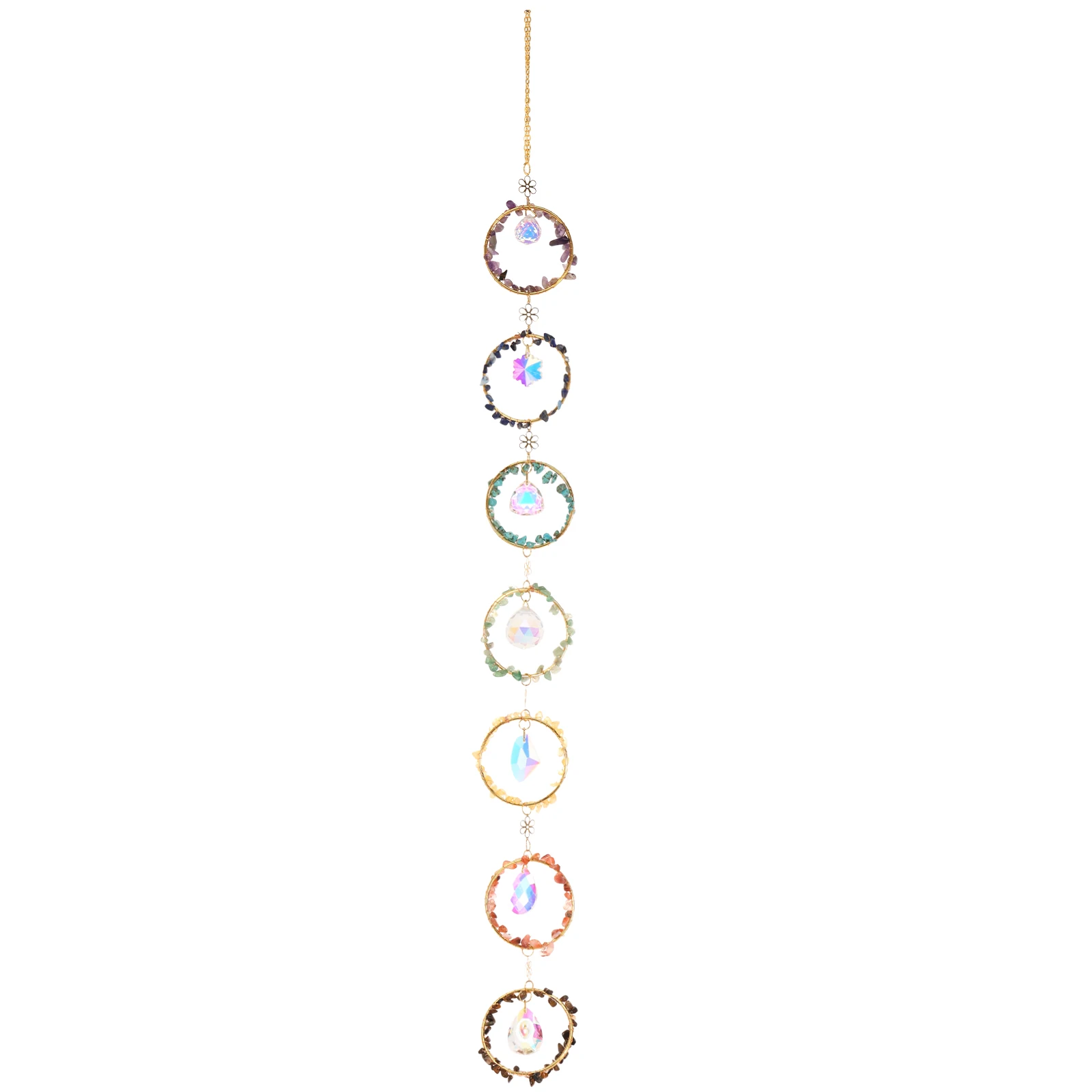 

Crystal Wind Chime Colorful Gravel Suncatcher Hanging Decorative Graden Suncatcher Wind Chime Indoor Gravel Window Suncatcher