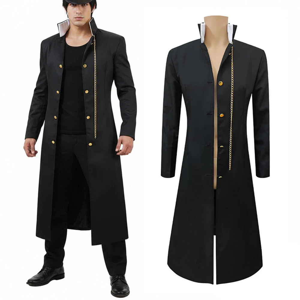 

Japanese Anime Cosplay Costumes Uniform Fall Black Coat with A Chain Spring New Arrival Halloween Themed Party Suit Long Jackets