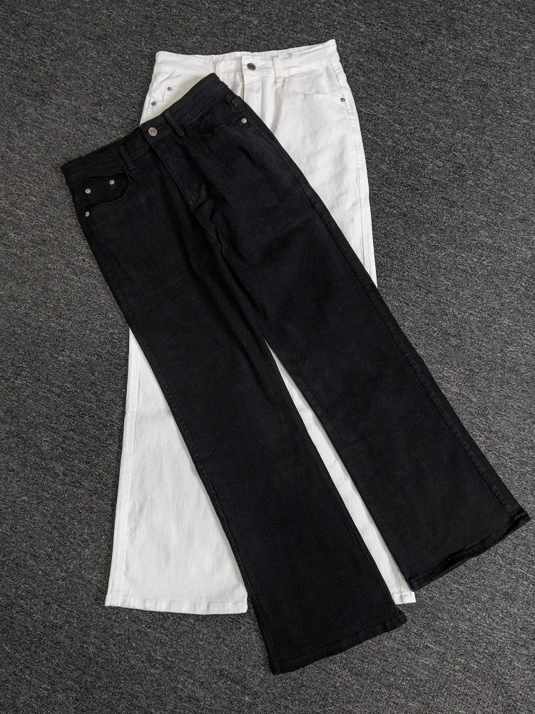 American High Street Retro Cleanfit Basic  Color Men's Loose Straight Leg Wide Leg Casual Long Jeans Trendy