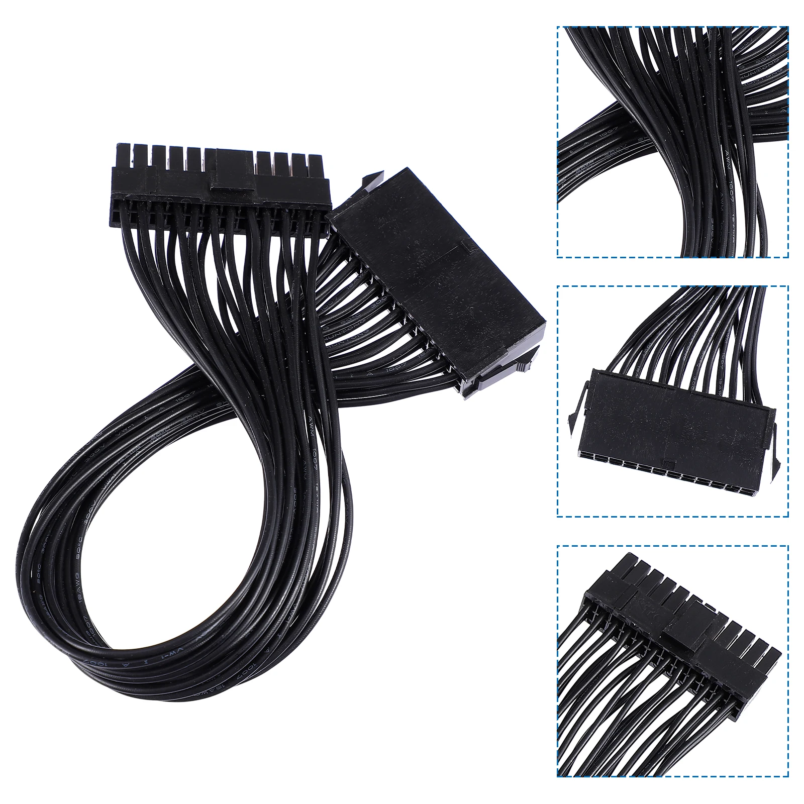 

Extension Cable Motherboard Power Wire ATX 24 Pin Oxygen-free Copper PVC Coated Long Compatibility Enhanced Lifespan