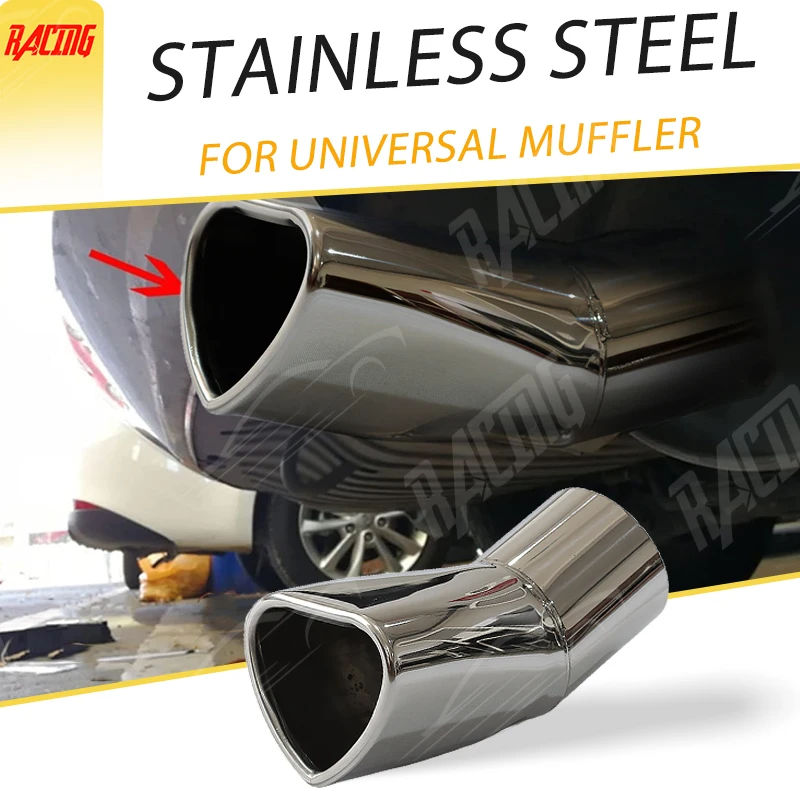 

1PC Exhaust Muffler Tail Pipe Stainless Steel For Universal Automobile Exhaust Pipe Muffler Car Accessories Modification Parts