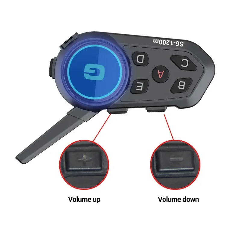S6 1200m Tooth Helmet Headphones Waterproof Wireless Motorcycle Access 5.1 FM Radio Handsfree 6 Riders