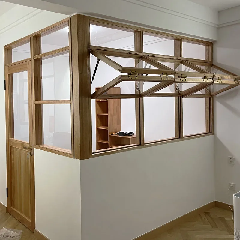 Wooden window, solid wood door and window frame, folding glass casement door, sliding indoor children's study wooden door