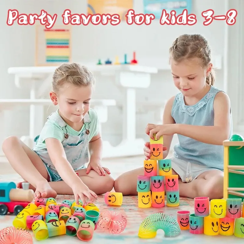 20 piezas Mini juguetes de resortes mágicos de arcoíris para niños, recuerdo de fiesta de cumpleaños, regalos, recuerdo, relleno de piñata para invitados de guardería