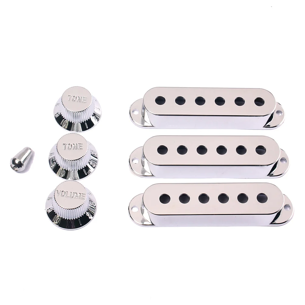 

Pickup Covers Chrome Plastic Volume Tone Knobs Tip Replacement Kit Guitar Accessory for Electric Guitar Pickup Cover