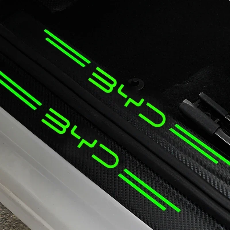 Luminous Car Door Threshold Decals for BYD Song Tang Yuan Qin Pro Plus 2025 Dolphin Seagull Atto3 GT Door Entry Pedal Guards Pad