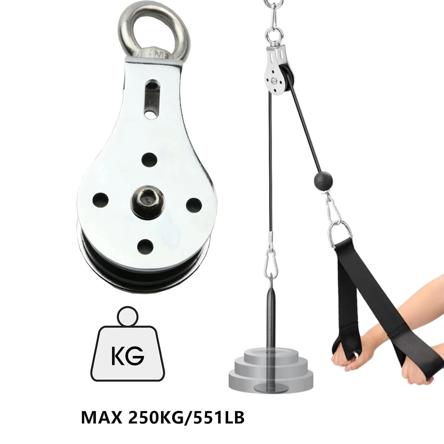 Fitness Loading Lifting Pulley Training Edelstahl Mute Strength Trainer Heavy Bearing Workout Equipment Home Gym – Detail 4