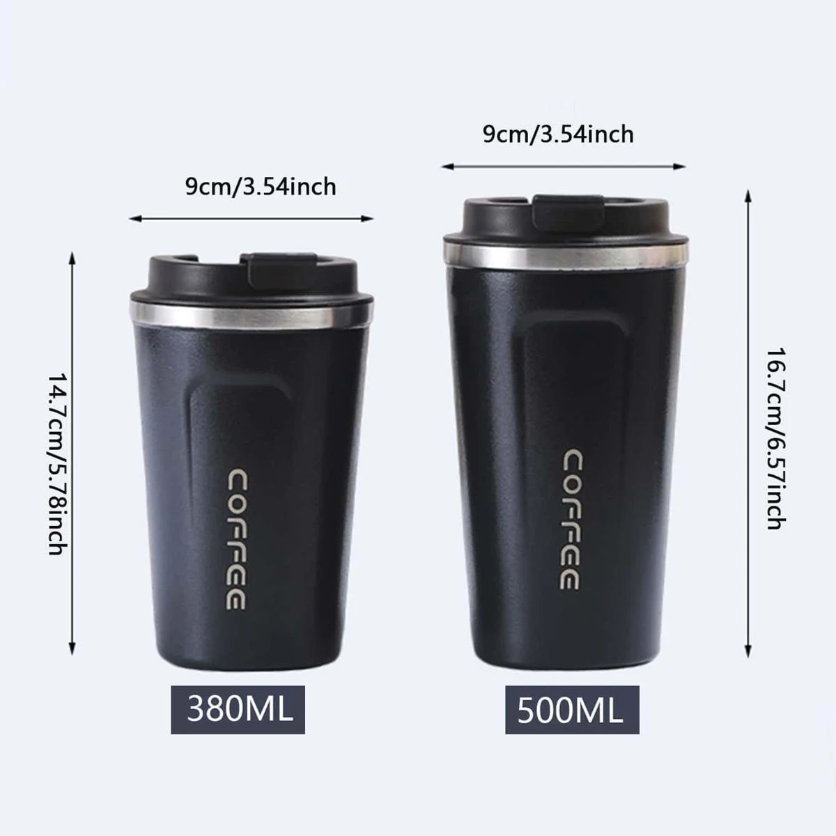 1 قطعة الفولاذ المقاوم للصدأ فنجان القهوة الباردة والساخنة سيارة القدح ترموس تفريغ السفر زجاجة تُرمُس المحمولة ترمس من الفولاذ المقاوم للصدأ زجاجة