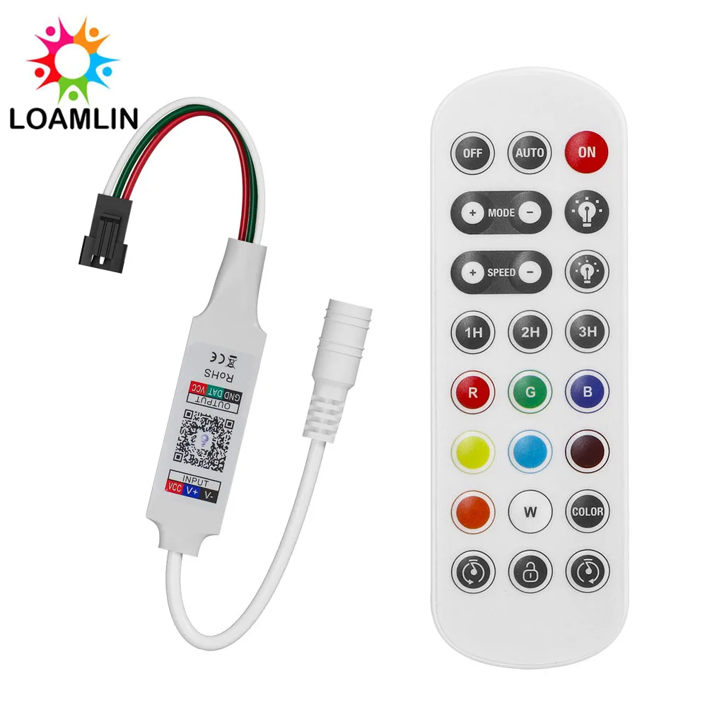 2.4G Bluetooth USB/DC WS2811 WS2812B RGBIC LED Controller 24Keys Remote APP Control For WS2812 RGB Pixels Led Strip Light 5-24V