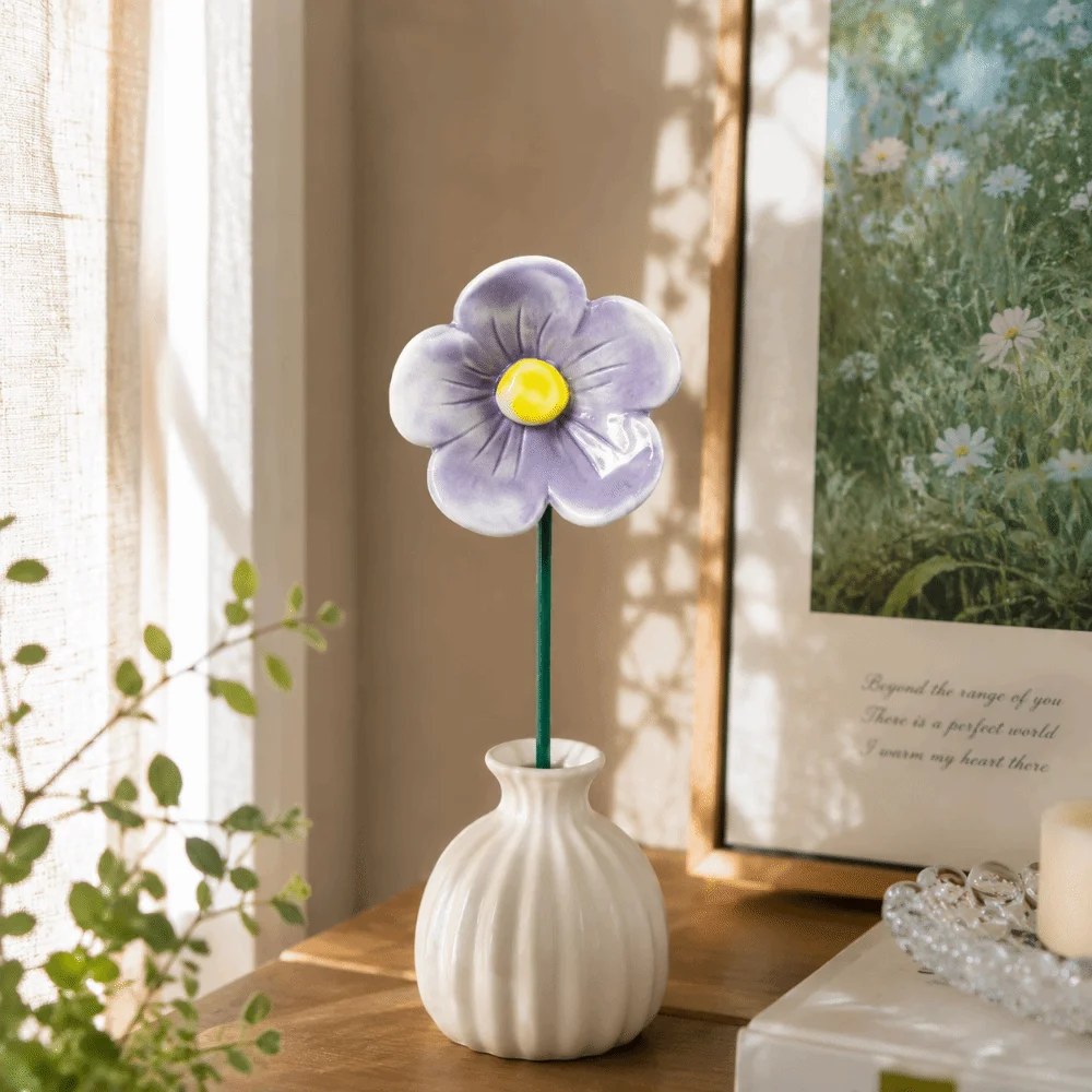 3pcs Colorful Bee Butterfly Water Dispenser Garden Decoration Ceramic Insect Drinking Cup Gifts DIY Artificial Flower