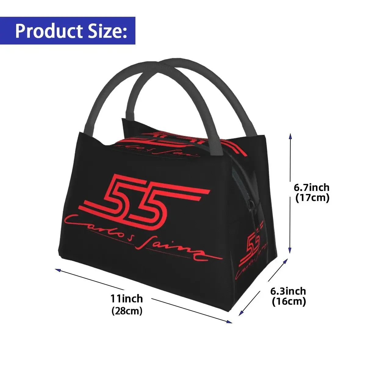 Carlos Sainz Jr F1 Signature Graphic-Sacos Isolados para Almoço Mulheres, Caixa Bento, Sacos de Piquenique, Cooler, Bolsa Térmica para Meninas, Gráfico-like, Dark