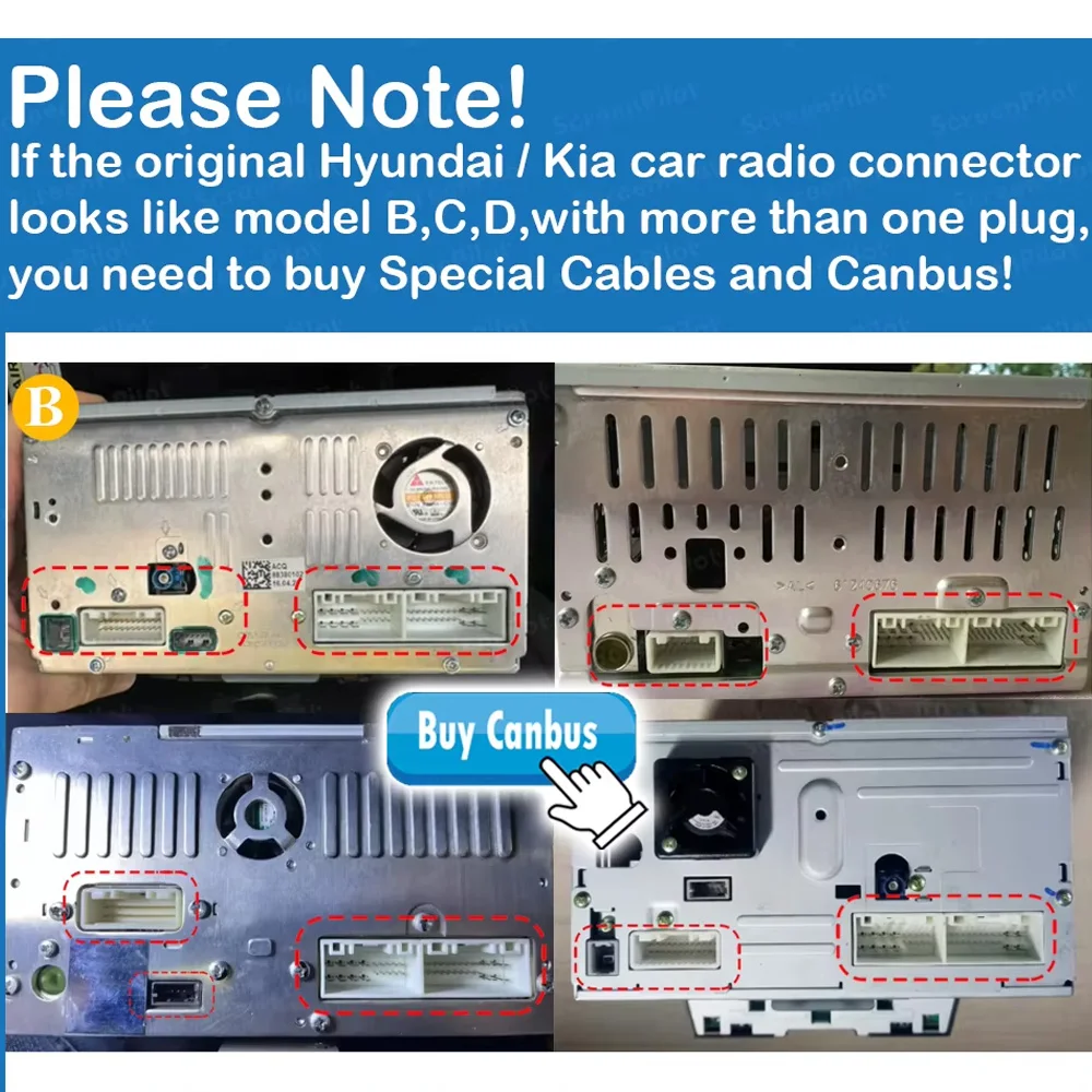 For Hyundai/Kia High-Model Connators and Canbus Car Android Accessories CAN Bus Adapter and Cable For Android Radio in KIA