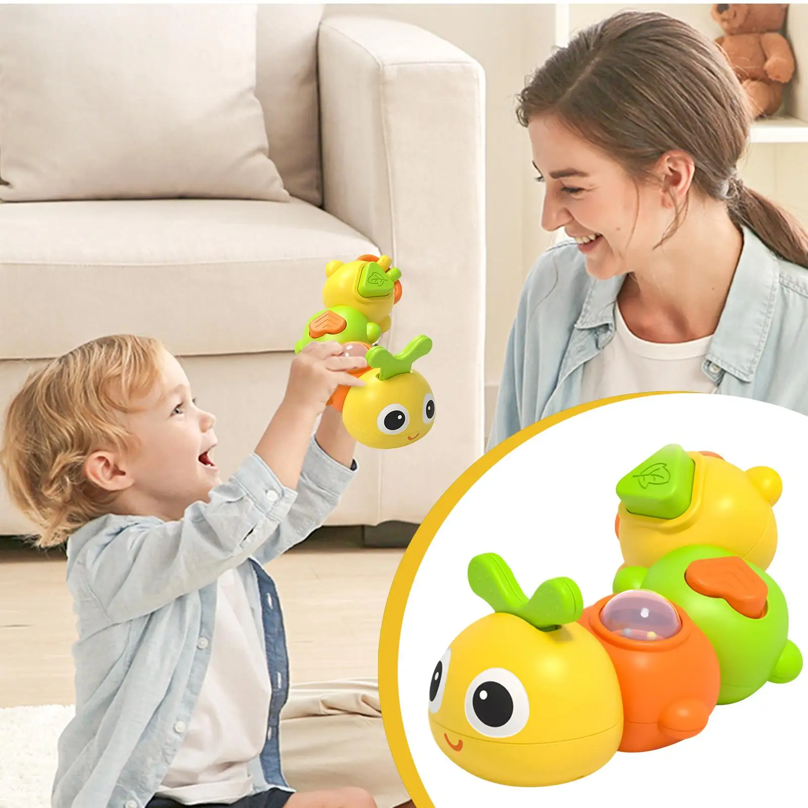 Caterpillar brinquedos dos desenhos animados agarrando chocalho sensorial desenvolvimento crianças brinquedo para calmar habilidades motoras finas menina chuveiro crianças
