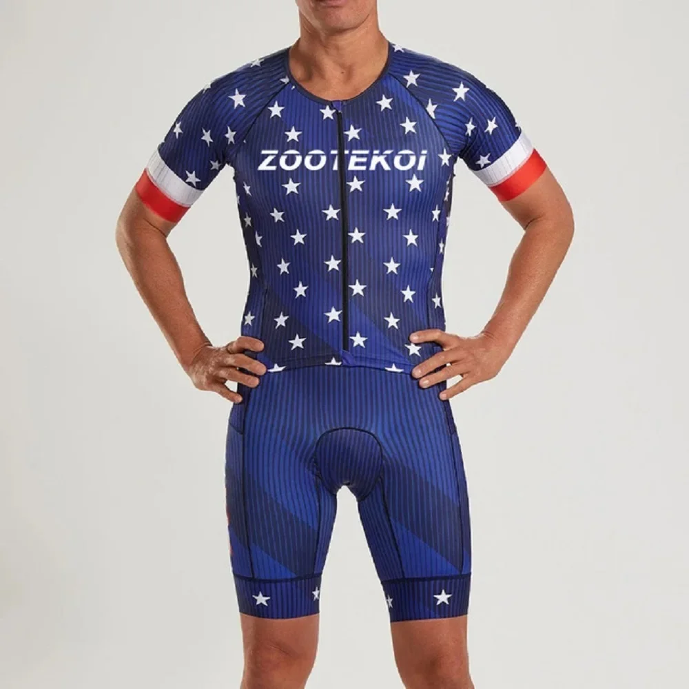 

Мужской триатлонный комбинезон Zootekoi для велоспорта, велоджерси, одежда для велоспорта, комбинезон с коротким рукавом, для шоссейного и горного велосипеда, бега, триатлона