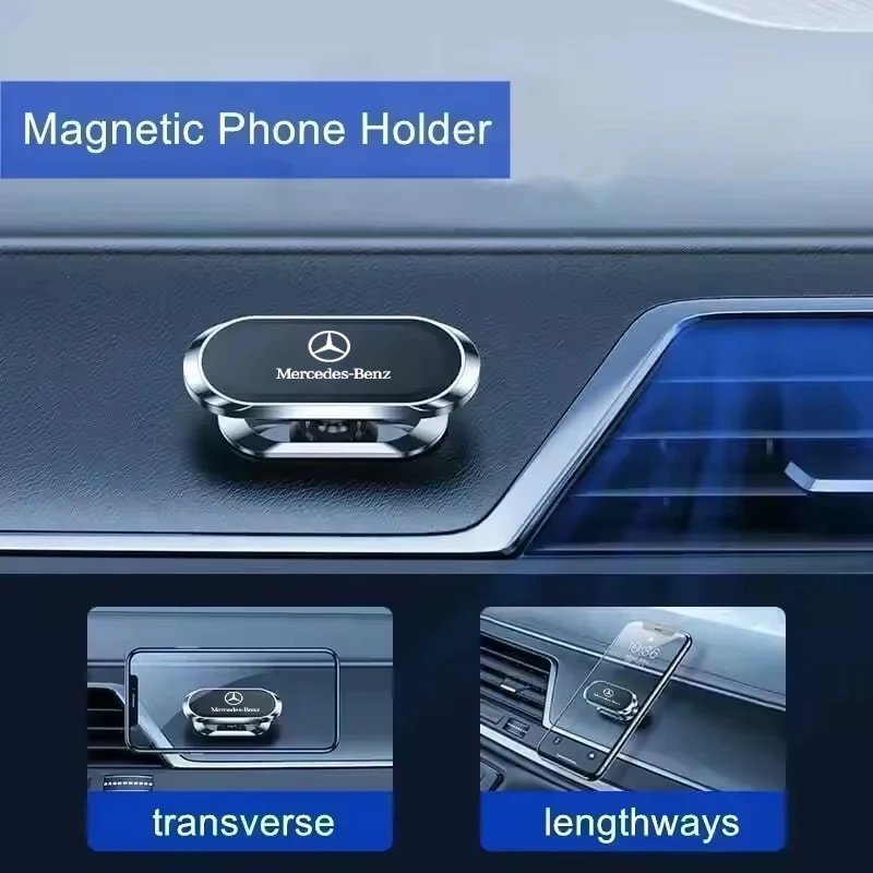 Magnetic Car Phone Stand Emblem Phone Holder For Mercedes Benz AMG W205 W203 W206 W211 GLC GLK C180 C200 W168 W169 W220