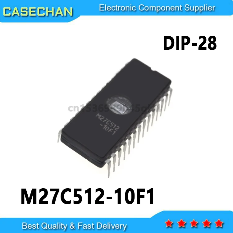 10PCS New and Original 27C512  M27C512-10F1 DIP-28