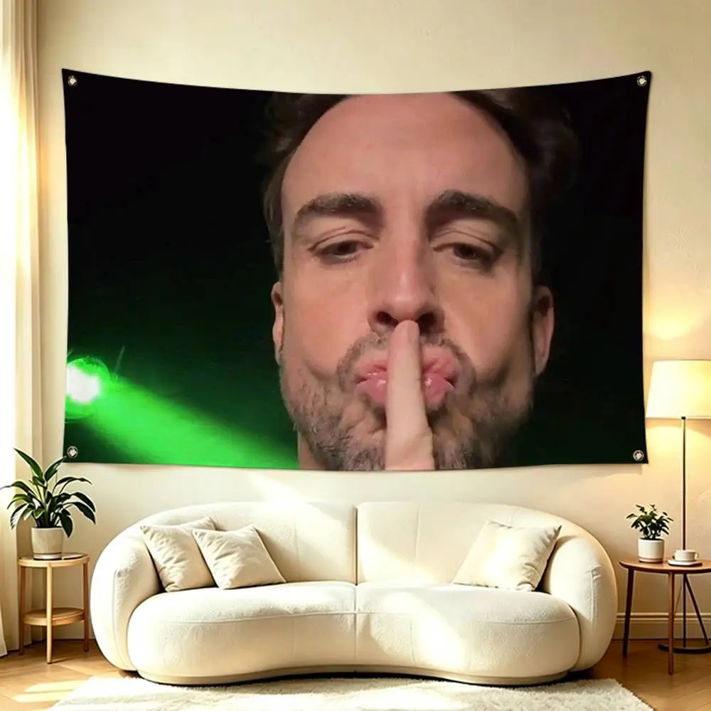Top racer Fernando Alonso  Flag Suitable For Party Club Outdoor Interior Wall Decoration Banner Fans Gift