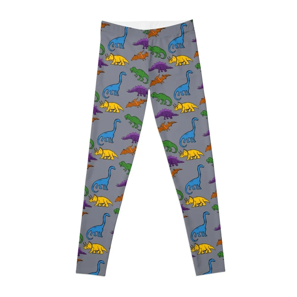 Multicolor Dinosaur print grey Leggings legings for fitness Sweatpants sport pants Womens Leggings