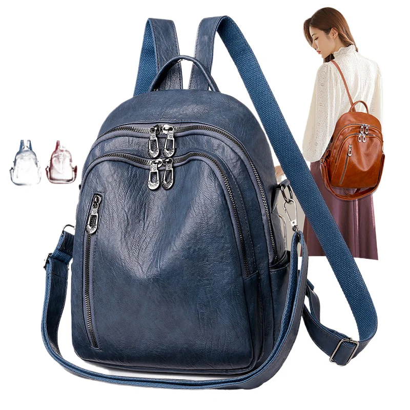 

Soft leather dual-purpose backpack for women's 2024 new casual high-capacity travel bag, versatile and high-end feeling small ba