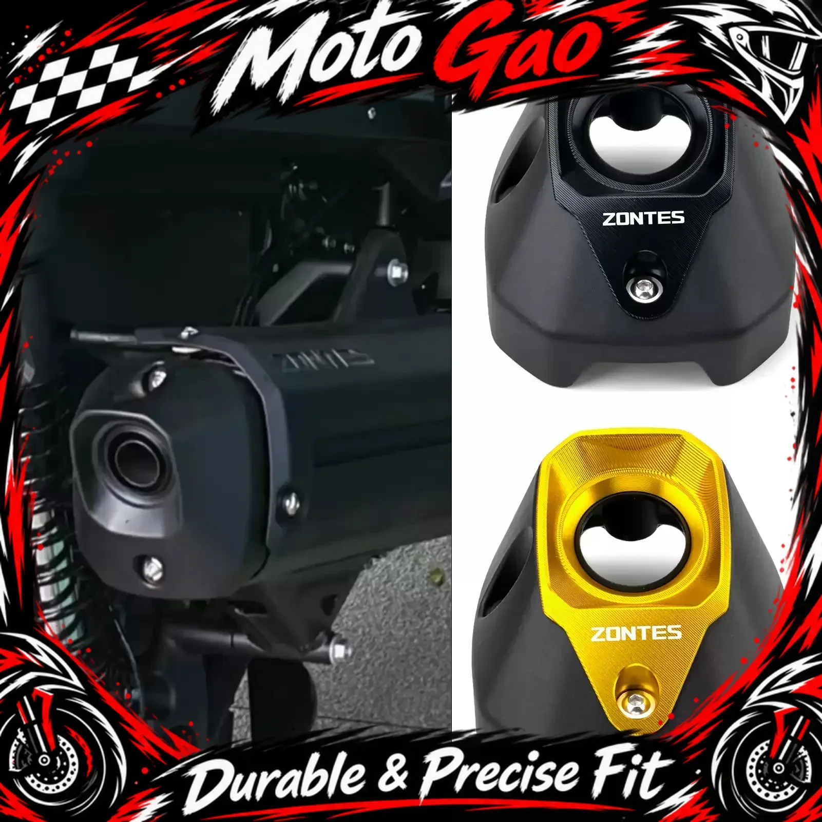 FOR ZONTES 368G 368g 2026 Aftermarket Exhaust Pipe Tail End Decorative Cap 368EDMK Aluminum Alloy Protective Accessory