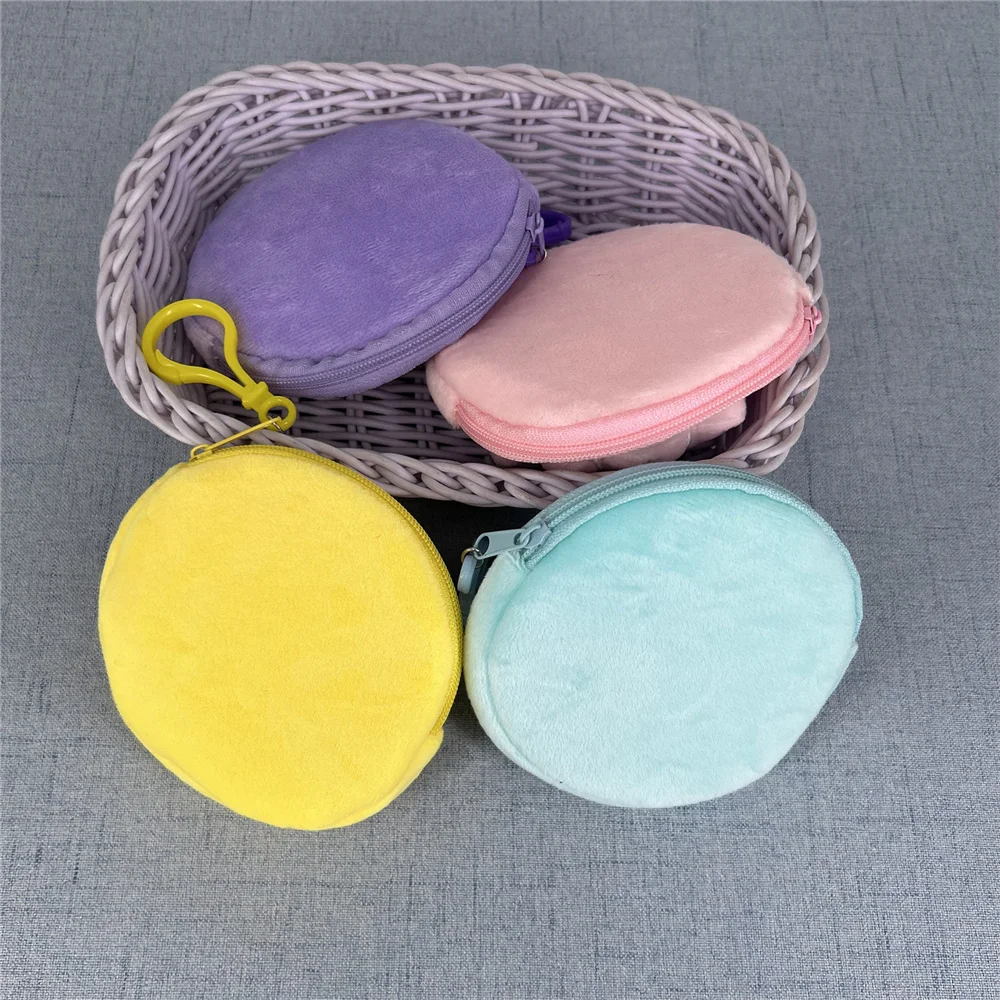 4 ألوان، 10 سم حقيبة عملات قطيفة صغيرة، محفظة جيب للعملات المعدنية