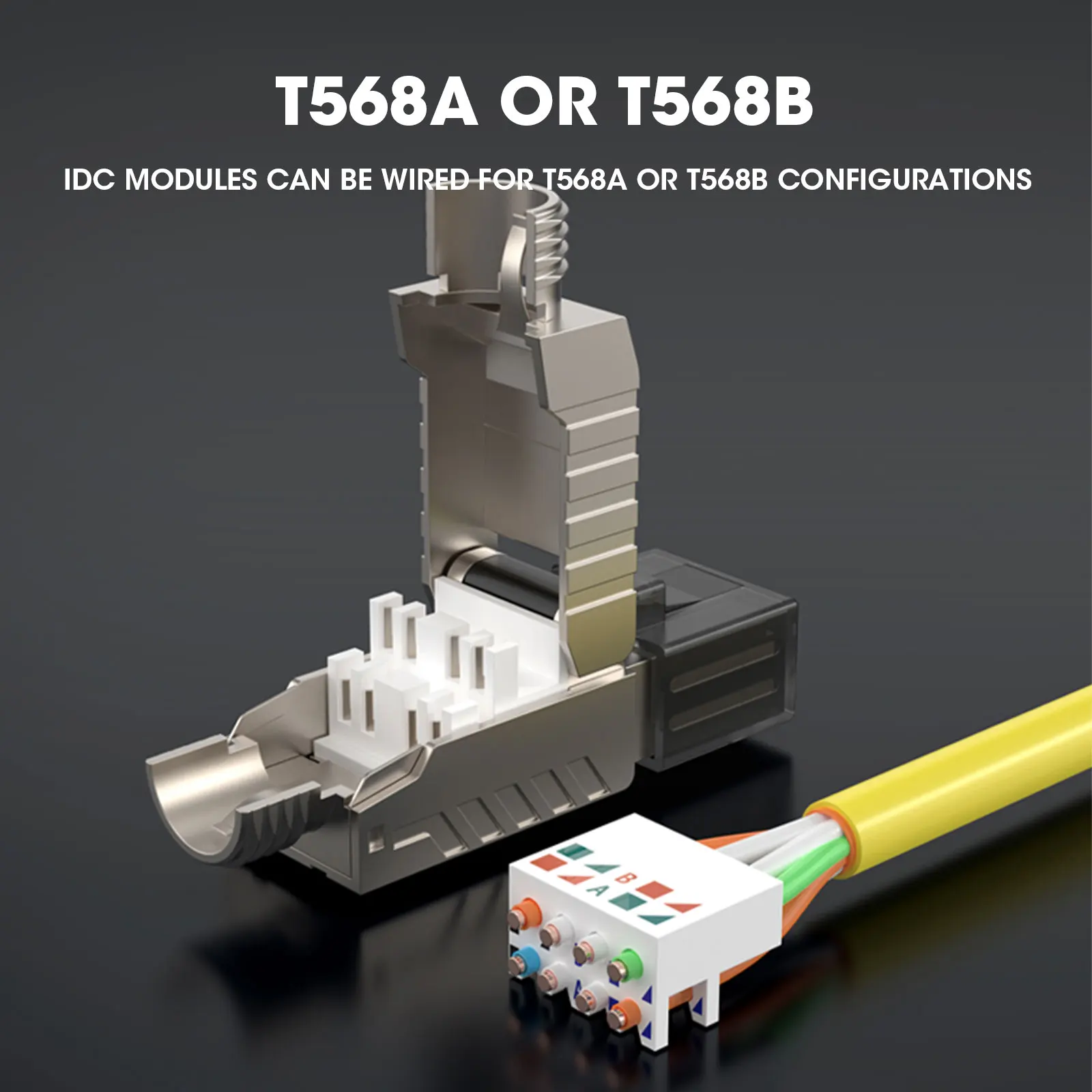 ZoeRax RJ45 Cat8 Cat7 Cat6A Steckverbinder, Werkzeugfreie Metall-RJ45-Stecker, 2000MHz 40G LAN-Kabel 22AWG - 24AWG – Detail 6