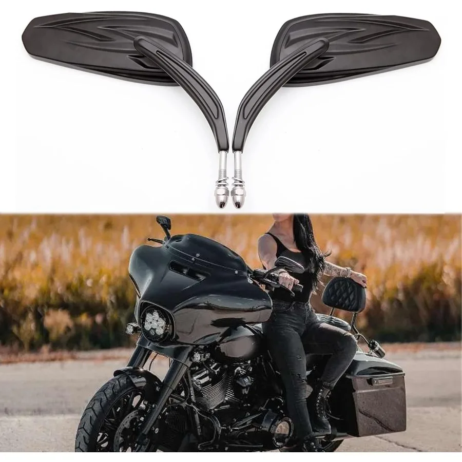 

Motorcycle Mirrors for Road King Sportster Street Glide Electra Glide Dyna Softail Road Glide 19822019 Black2 Designed for Enha