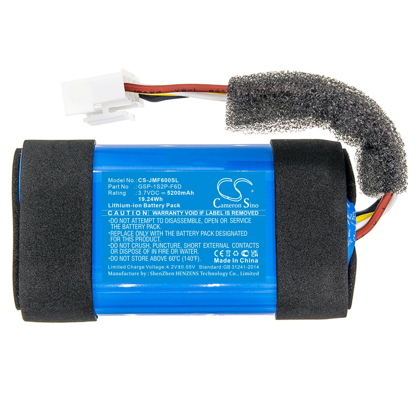 

Li-ion Speaker Battery for JBL,3.7v,5200mAh,Flip 6 JBLFLIP6BLUAM JBLFLIP6REDAM,GSP-1S2P-F6D