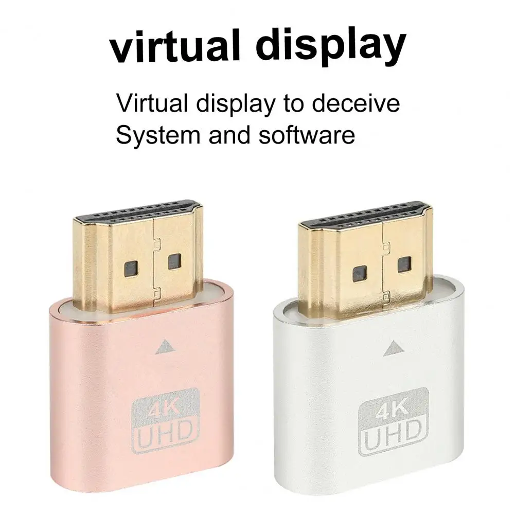 Virtual Display for Graphics Card 4k Hdmi-compatible Dummy Plug for Graphics Card Spoofing Lock Screen Cover Virtual Monitor