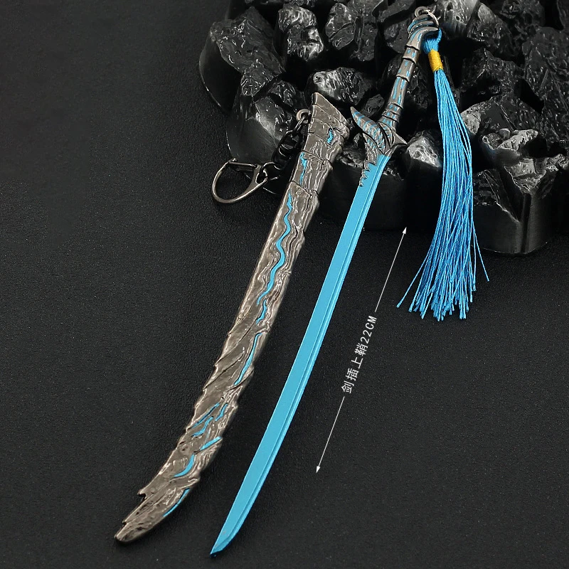 22cm Yamato Game Demon Sword Figure Peripheral Metal Craftsmanship Props Model Desktop Decoration Ornaments Birthday Gifts Toys