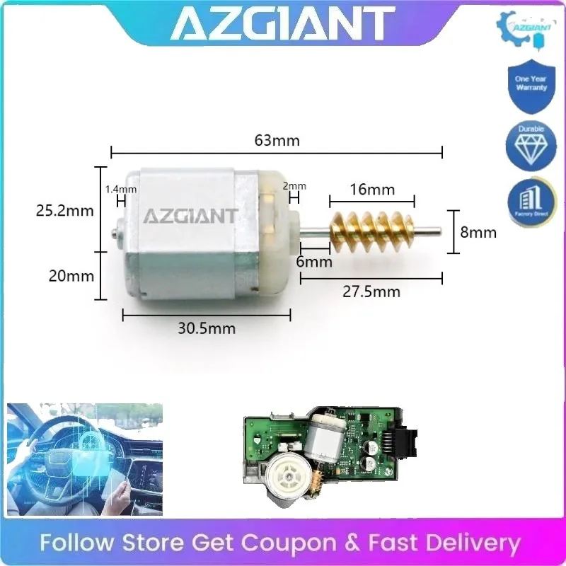 AZGIANT FC-280 12V DC Steering Column Lock Actuator Low Noise High-Speed Accessories Auto for VW Passat B6 B7 2L