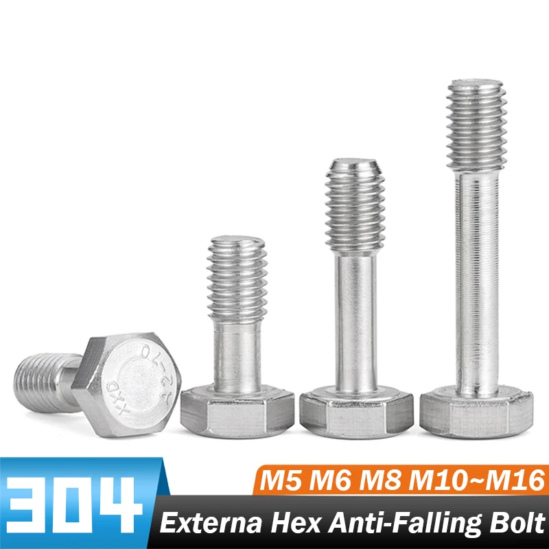

304 Stainless Steel A2-70 M5~M16 Externa Hexagon Socket Head Anti-Falling Screw Hand Tightened Non Loosening Bolt Lock Screw