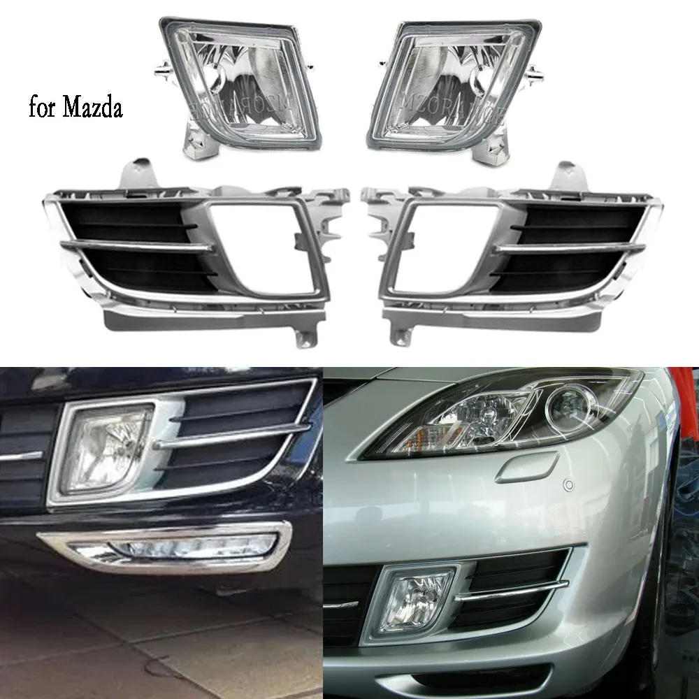 

for Mazda 6 atenza 2008 2009 2010 2011 2012 Fog Lights LED Headlight Halogen Fog Lamp Chrome Cover Grill Bezel Frame accessories