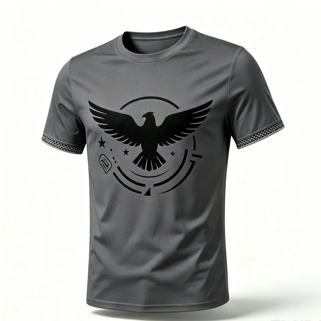 2026 new Eagle 3D printed T-shirt, loose and comfortable, casual round neck short sleeved for adults and children
