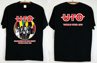 UFo Rock Band T-shirt Thick Cotton Short-sleeved T-shirt American Summer New Men and Women Retro Fashion Street Harajuku Top