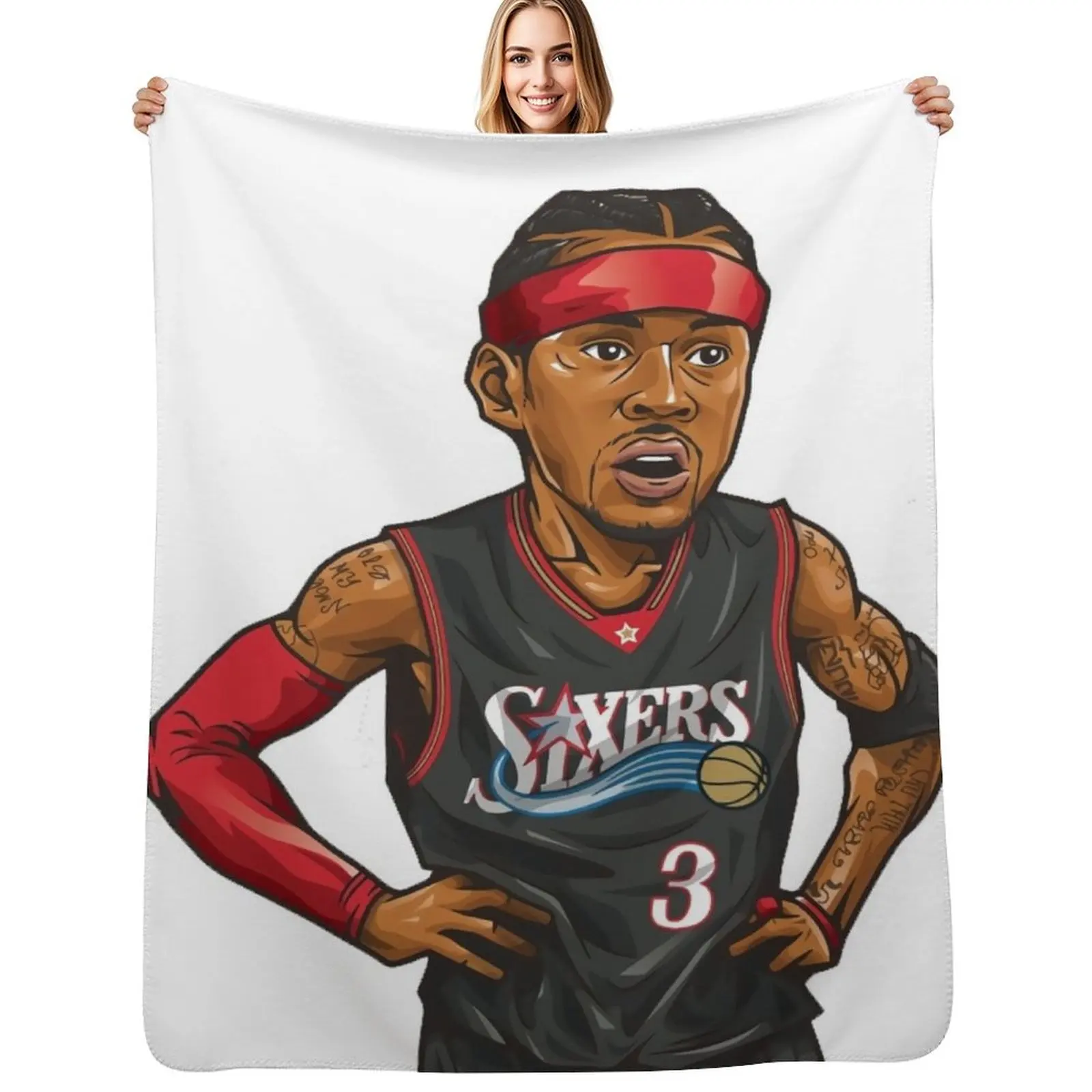 

Allen Iverson 3 Art Chibi Throw Blanket Luxurious Soft Blanket Holiday Gift for Family