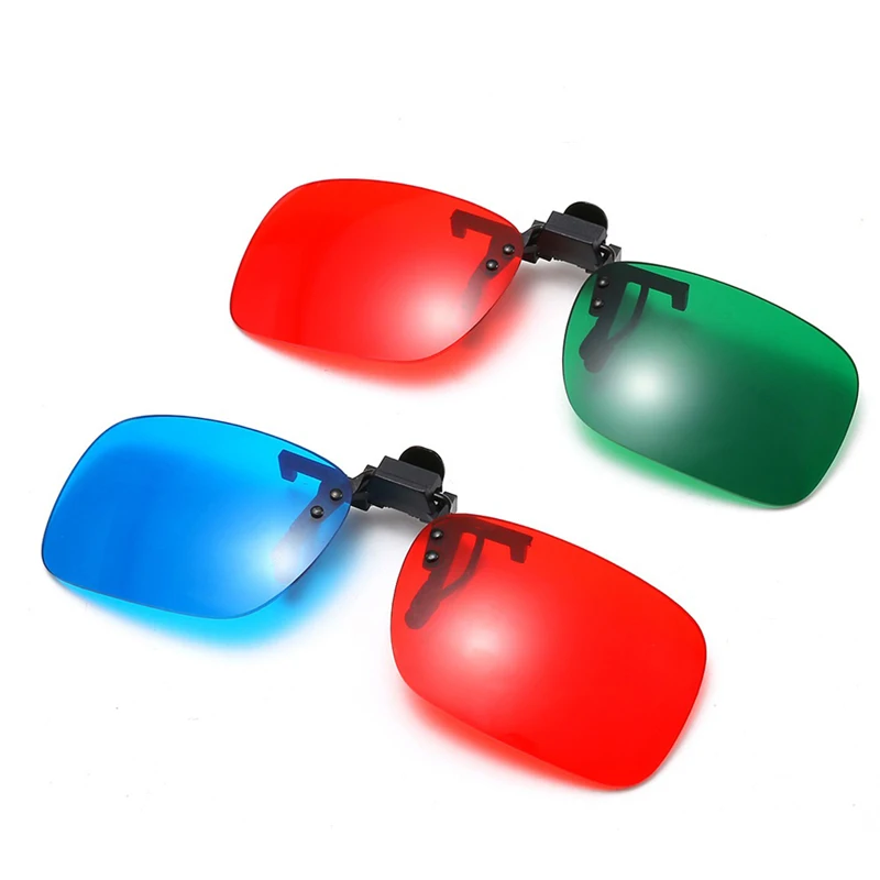 New Red Blue Green 3D Glasses Black Frame For Dimensional Anaglyph Movie TV Glasses For 3D Movies view 2