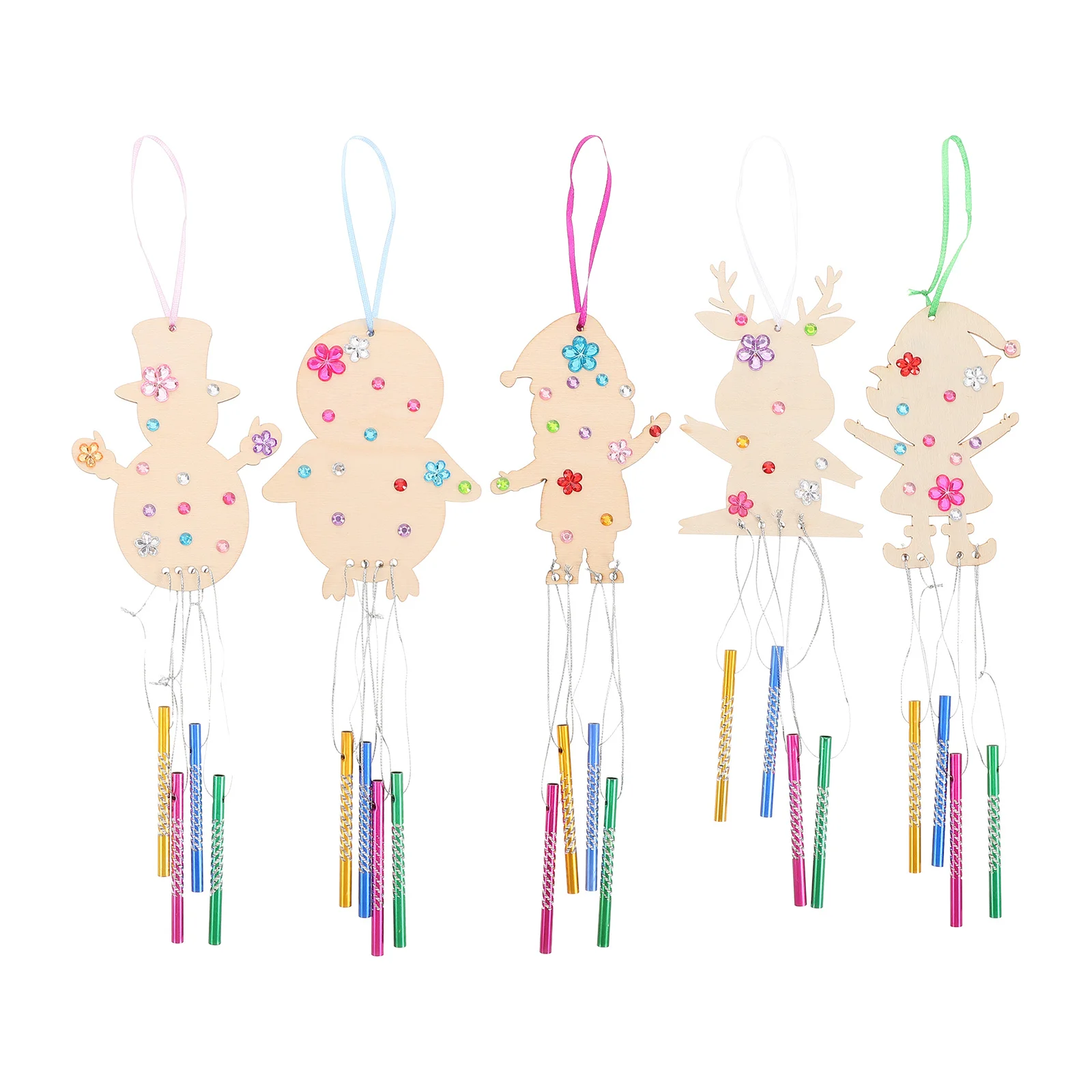 

Holiday Pendant Ornament Kit DIY Unfinished Wooden Ornaments to Paint for Kids Festive Home Decor Creative Gift