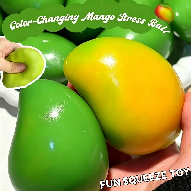 Handmade Crispy Mango Lemon Stress Ball Fidget Toy Crunchy Squeeze Block Filling Crunch Sound ASMR Anti Stress Toys for ADHD