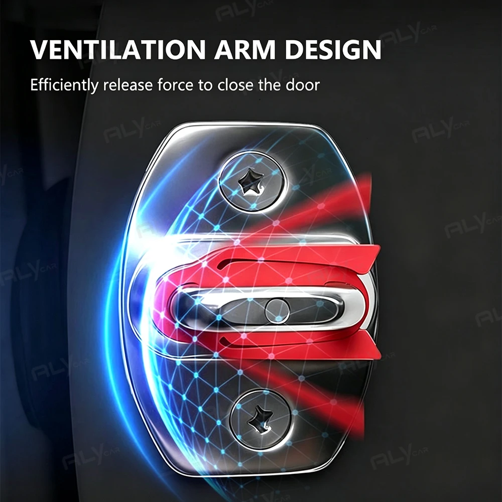 Universal 4pcs Car Door Lock Shock Pad Silicone Car Door Lock Protection Cover Force Release Arm Design for Car Truck Door Latch