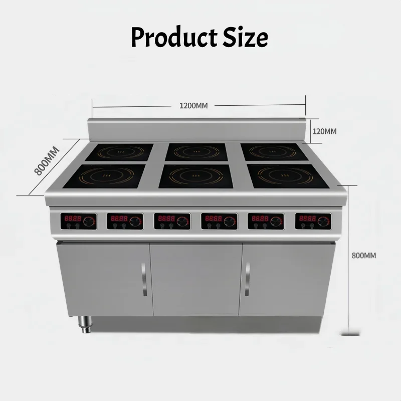 Commercial electric 6 burner hot plate, induction cooker restaurant, hotel multi-function kitchen cooker