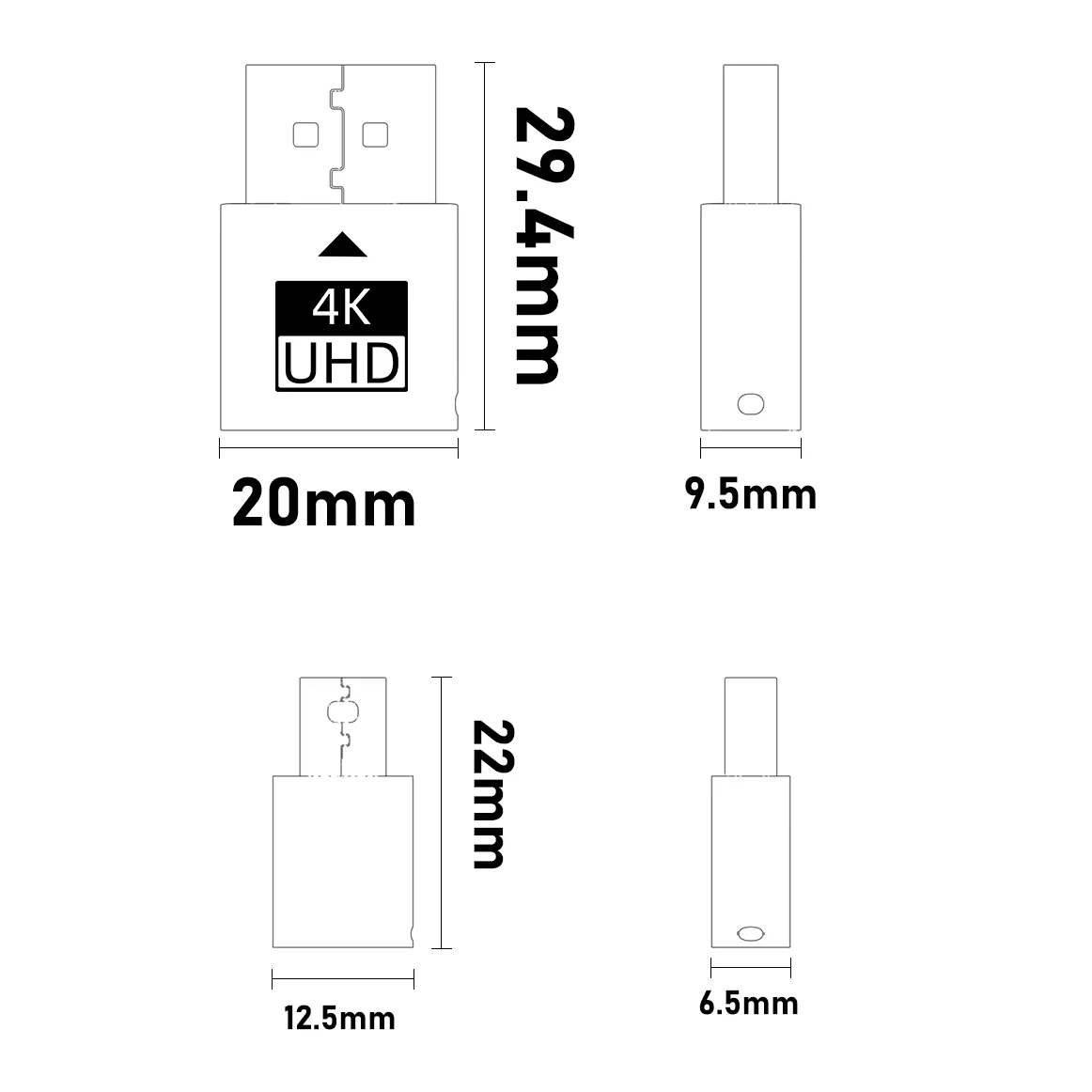 Mini DP Display Port Dummy Plug Headless Ghost Display Emulator EDID Dongle for PC Graphics Card Support 1080P@60Hz 4K@17Hz view 6