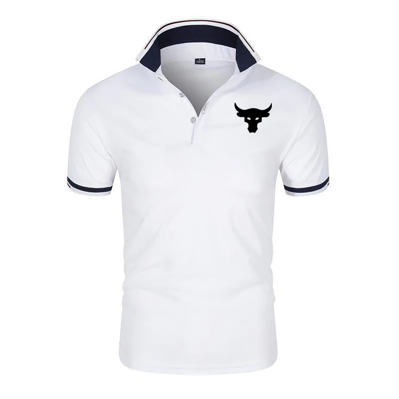 2024 Novelty men's POLO shirt Dwayne Johnson Brahma Bull Tattoo printing high-end business brand Lapel men T shirt