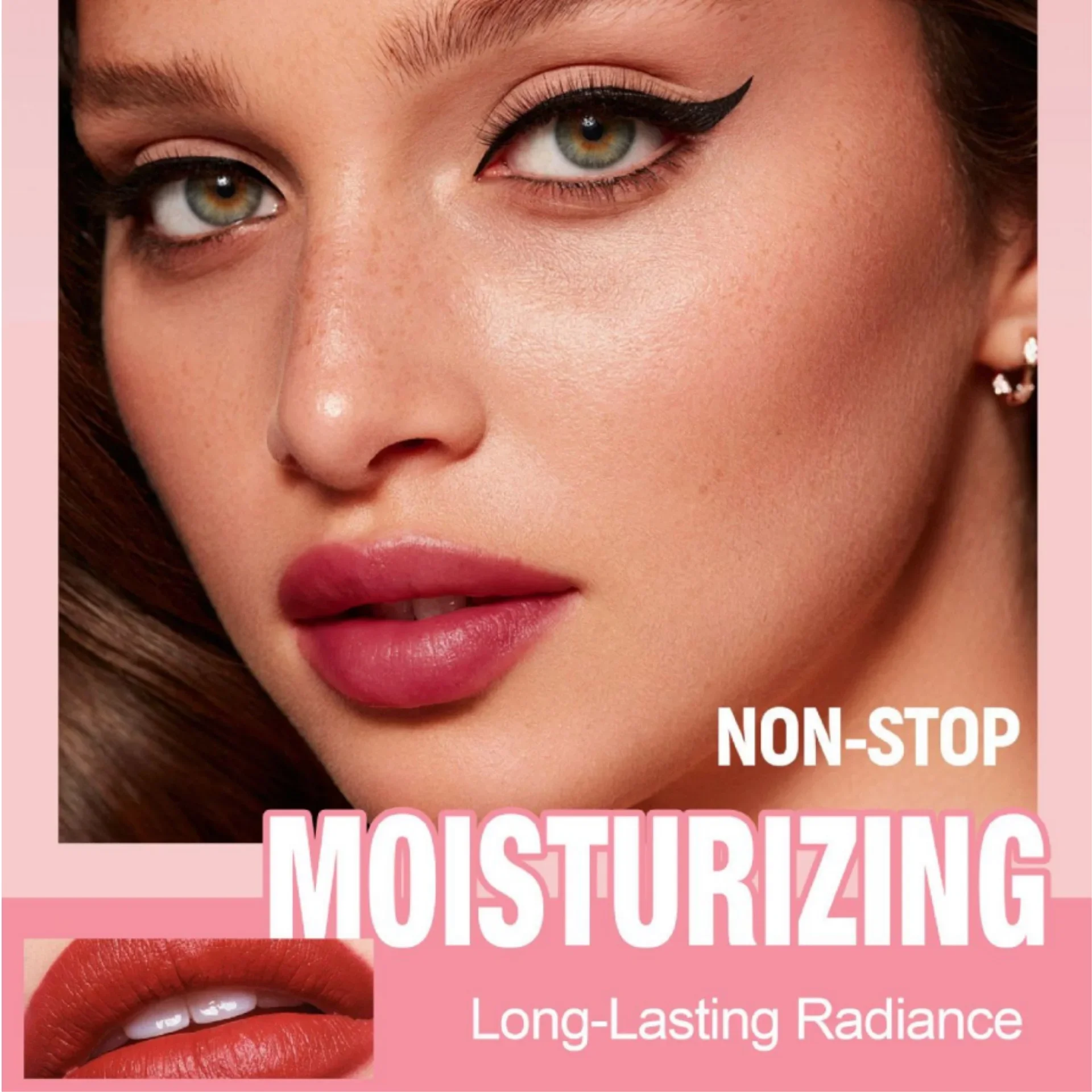 مجموعة أحمر شفاه مخملي مقاوم للماء صبغة عالية غير لامعة مرطبة غير تتلاشى طويلة الأمد ملمع شفاه أحمر عاري مثير مستحضرات تجميل #3