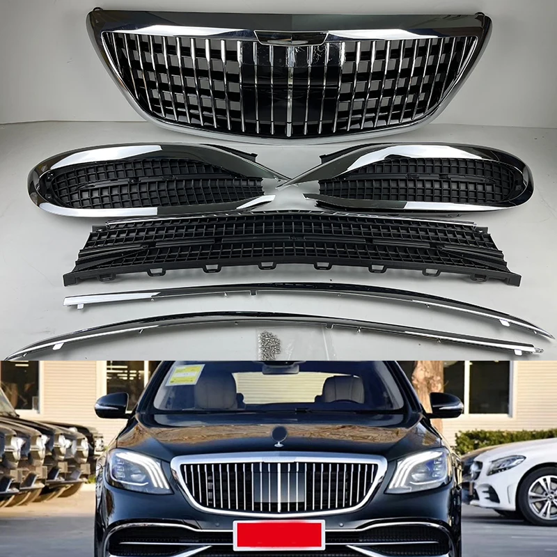 

For Mercedes Benz W222 S Class Grille Front Bumper body kit modified Maybach Front Prefacelit Body Kit 2016-2019