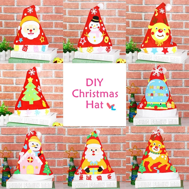 DIY Christmas Decoration Handicraft Craft Toys Socks Hat Handbag Kindergarten Handmade Materials Kits Kids Gifts