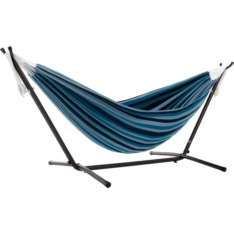 

Hammock with Space Saving Steel Stand, Upgraded Polyester End Strings 450 lb Capacity - Premium Carry Bag I