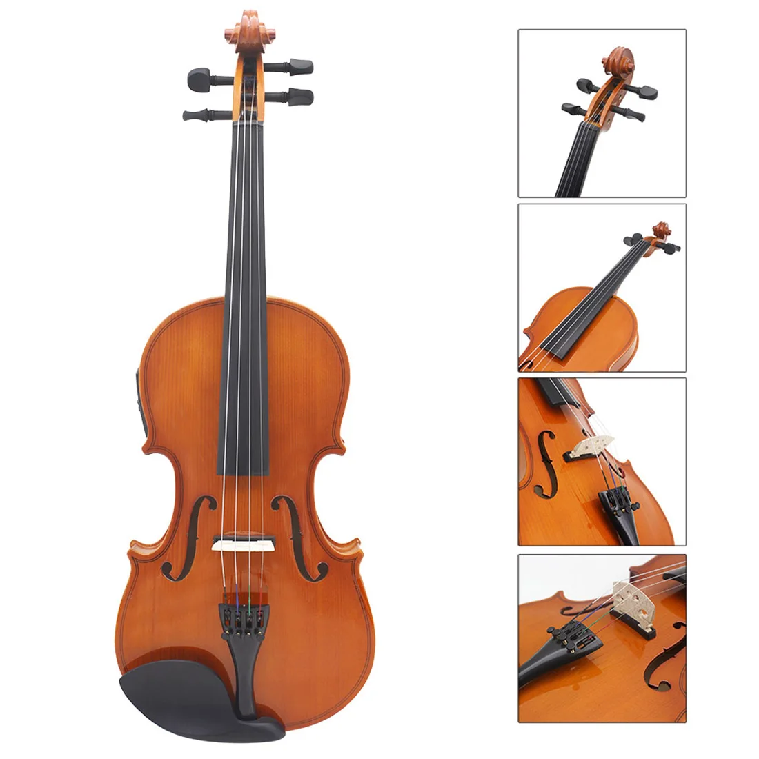 Astonvilla 4/4 Electric Violin Acoustic EQ Natural Surface Maple Back Electric Violin Case Shoulder Rest Parts & Accessories